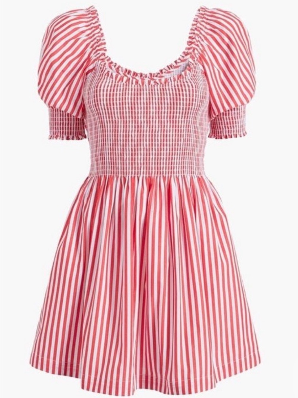 Hill House The Naia Nap Dress Cherry Red Stripe